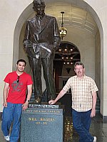 USA - Claremore OK - Will Rogers Memorial Johari & David with Statue (16 Apr 2009)